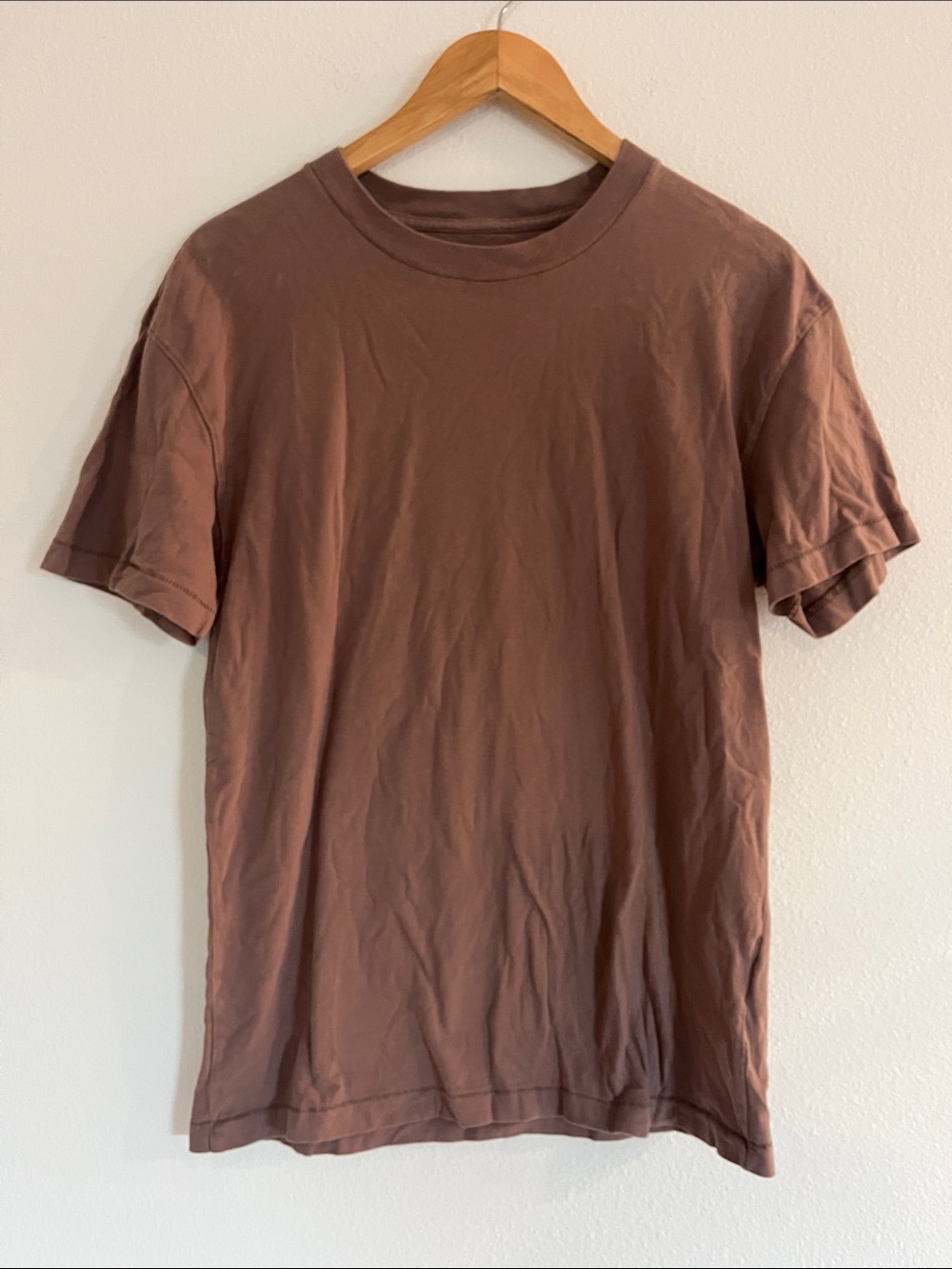 ABERCROMBIE & FITCH Brown Soft A&F Essentials Relaxed Short Sleeve T-Shirt